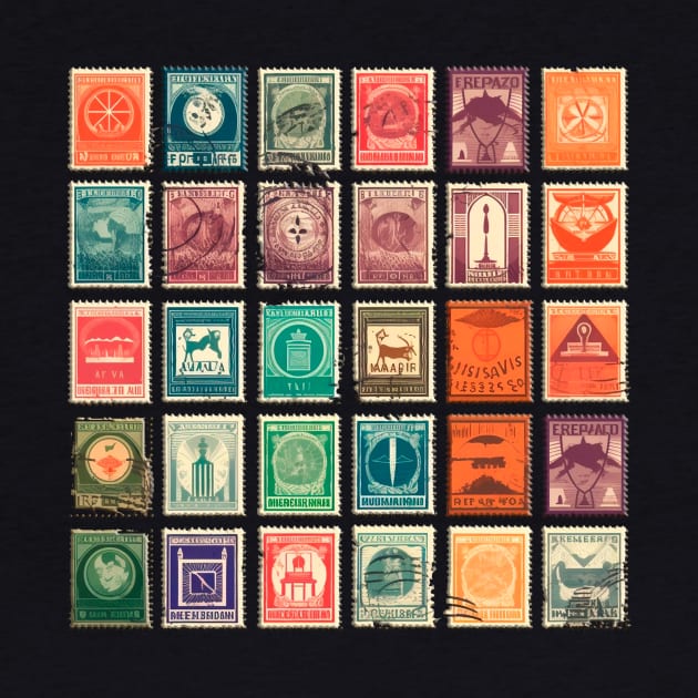 Fancy Postage Stamps Design by enyeniarts